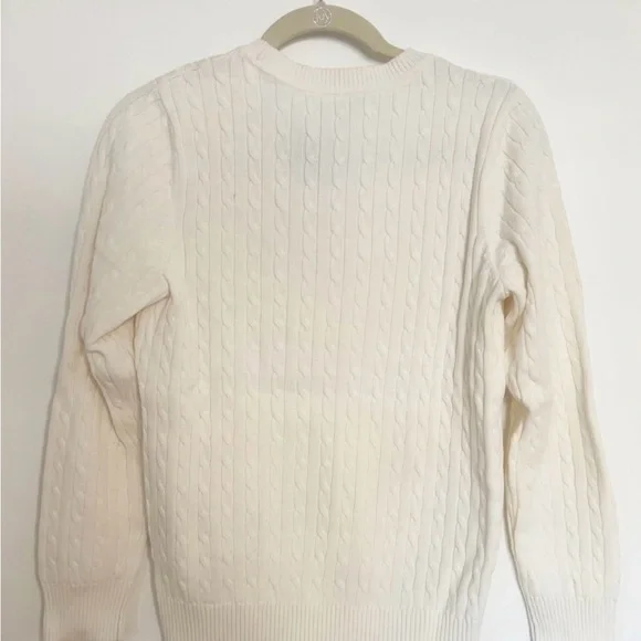 Woman’s Cream Cable Knit Sweater - Picture 2 of 3